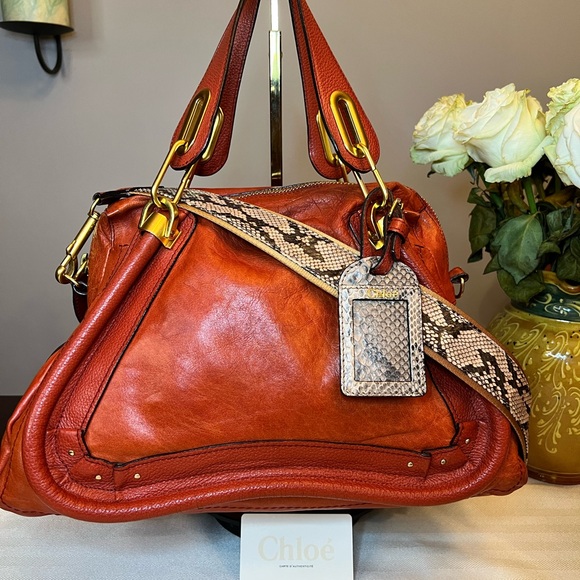 Chloe Handbags - CHLOE Paraty Leather 2-way Shoulder Bag with Special Edition Crossbody Strap